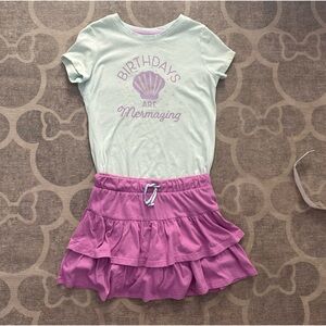 Cat & Jack “Birthdays are Mermazing” 2 piece outfit. Girls Medium 7/8